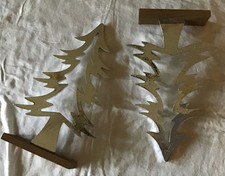 2 x Weihnachtsbaum, Figur, Dekofigur, Weihnachtsdeko, Silber, Größe ca. 18x30 cm