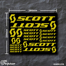 Scott Sticker Gelb | Aufklebersatz Set Fahrrad Race eBike MTB BMX Gabel