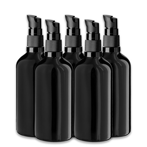 Schwarze glasflasche 100 ml - schwarze,