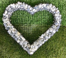 Herz Gitter mit kleinen Ice Blue Steinen für Allerheiligen Grabschmuck Grab