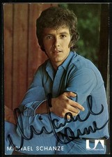 Musiker Michael Schanze im blauen Hemd, Autograph, Ansichtskarte 