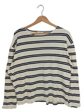 CLOSED Longsleeve Damen Shirt Gr. DE 40 wollweiß-schwarz Casual-Look