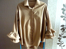Damen Tolle Hemd Tunika Volant braun/beige Made in Italy Gr. 2xl NEU