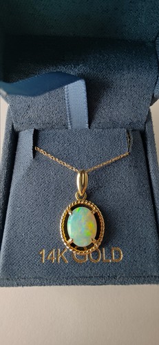 Karat gold opal halskette - opal,