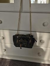 Kleine ausgefallene Handtasche Schwarz Neu