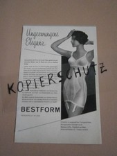 Werbung Reklame 1960 Lingerie BESTFORM BH hochtaillierter Hüftformer Strapse
