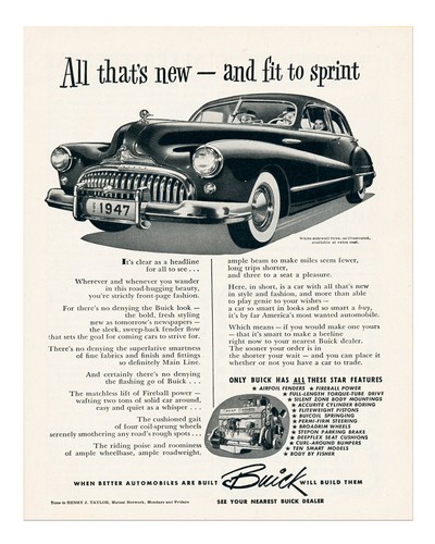 Vintage 1947 buick wandkunst - 1947,