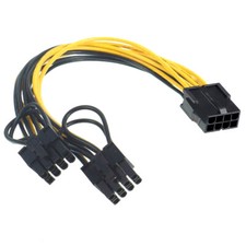 P25 Grafikkarte Strom Kabel Adapter ATX CPU 8PIN auf 2x PCIe 8PIN (6+2) 20cm