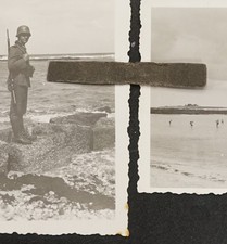 Foto Wk2 Panzerjäger Normandie Portrait Wache Strand Ansicht Frankreich Helm