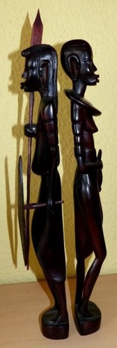 Zwei holzfiguren massai - zwei, "massai"