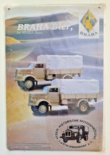 Blechschild - Brauerei Hartmannsdorfer -BRAHA Bier - (Historische Nutzfahrzeuge)