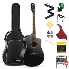 Donner DAG-1 41" Akustikgitarre Dreadnought voller Größe Gigbag Gurt Stimmgerät