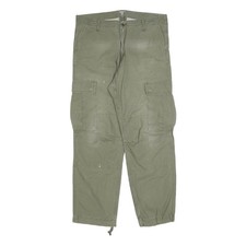 Carhartt Herren Baumwollmischung Relaxed Cargo Hose W36 L32 Grün Utility Workwear