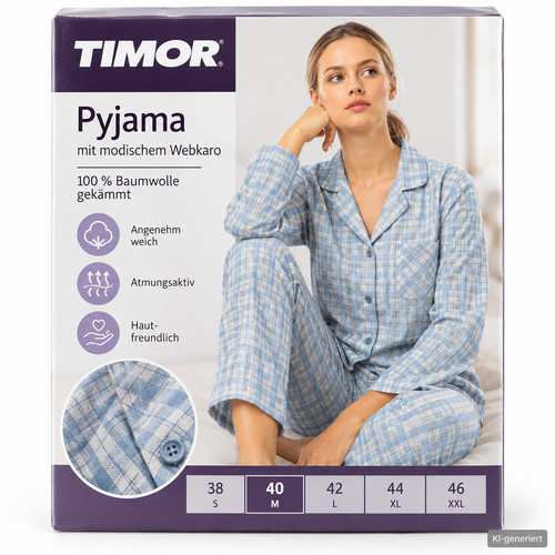 Timor damen pyjama 46 blau - damen,