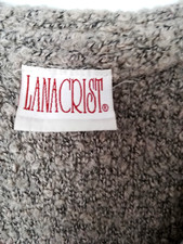 LANACRIST Damen Boucle  Strick Weste Pullover Wolle Polyacryl Gr M beige meliert