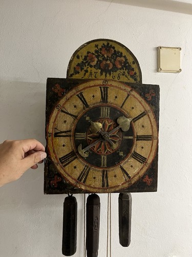 Barocke holzräderuhr mit4 - barocke,