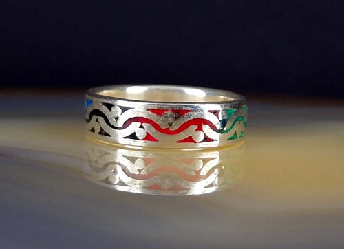 Ring silber 925 bunt verziert - silber,