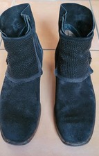 Schwarze Stiefeletten von "Paul Green" Gr.41 Wildleder 