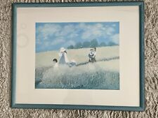 Kunstdruck Heide Dahl „Mädchen im Kornfeld“, handsigniert, mit Rahmen