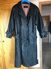 Ledermantel Damen schwarz Gr. 38
