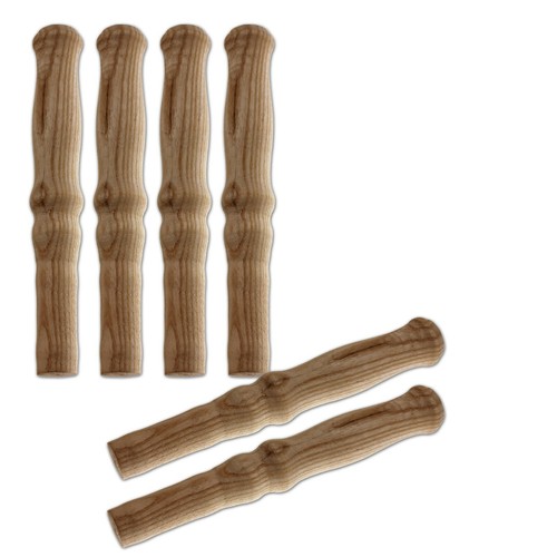 Holzgriff rund für - 6x,