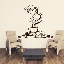 Wandtattoo Kaffee Tasse Coffee Küche Kitchen Herz Wandaufkleber Wandsticker 219