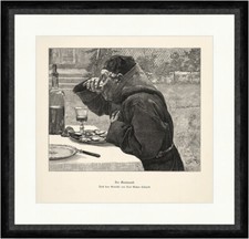 Der Gourmand Karl Gustav Hellqvist Weinflasche Mönch Kutte Mahl Faksimile_A 0891