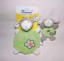 Schaf Babydream Rossmann Schmusetuch Kuscheltuch grün mit Rassel Blume Lamm
