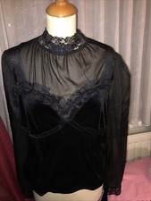 Gothic Mittelalter Top Samt