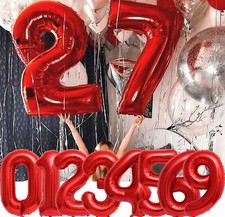 FOLIENBALLONS ZAHLEN ROT -