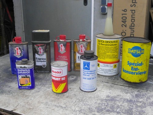 Blechdose öl dose oldtimer - blechdose,