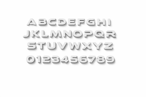 Druck buchstaben zahlen - 3d,