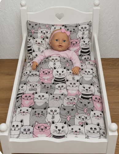 Katzen puppenbett set - katzen,
