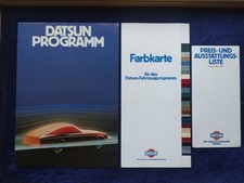Datsun Cherry Sunny Bluebird Laurel 280 ZX Patrol Prospekt 1981 + Farbkarte