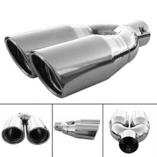 Auspuffblende Endrohr Endstück Auspuff Edelstahl Doppel Für VW Jetta Passat Polo