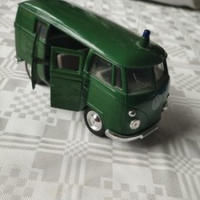 Modellauto Welly VW T1 Bus 1963 Polizeibus Volkswagen Bully grün Nr. 49767