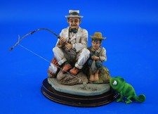 Marlo Collection Figurine Resin Vater und Sohn angeln Figur Vintage Angler