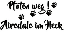 AIREDALE TERRIER Autoaufkleber AUFKLEBER Schriftaufkleber Kontur Pfoten weg...