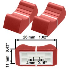 Sifam 2 Prof Faderknopf ROT 4mm Fadercaps Faderkappen Caps  Mischpulte Mixer