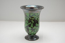 Art Deco Vase Wilhelm SPAHR 1000er Echtsilber Auflage auf Porzellan