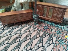 Antike Puppenstube Möbel mit Ofen