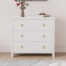 Kommode Weiß mit 3 Schubladen