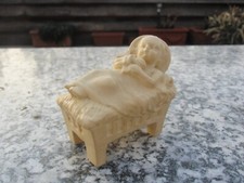 Krippenfigur Jesuskind in der Krippe Farbe: Elfenbein