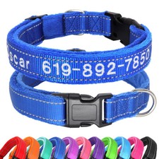 Hundehalsband Bestickt mit Name Telefonnummer Personalisiert Reflektierend Nylon