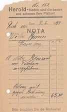 NÜRNBERG, Rechnung 1944, Carl Wenglein Herold-Nadeln