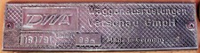 Waggonschild Builders Plate Waggonausrüstungen  Vetschau GmbH 1991