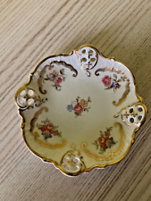 Rosenthal Porzellan MOLIERE antike Durchbruchschale Rosendekor vergoldet ca.1900