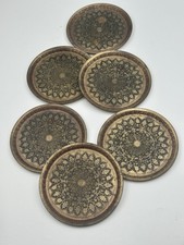 6x Vintage Messing Untersetzer