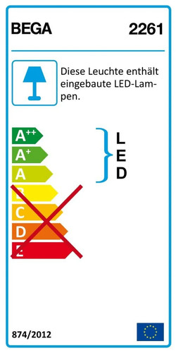 Bega led wandleuchte 22261k3 - led,