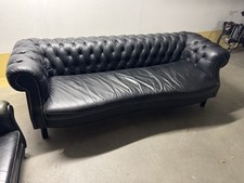Chesterfield Sofa inkl Sessel in schwarz Leder. NUR ABHOLUNG !!